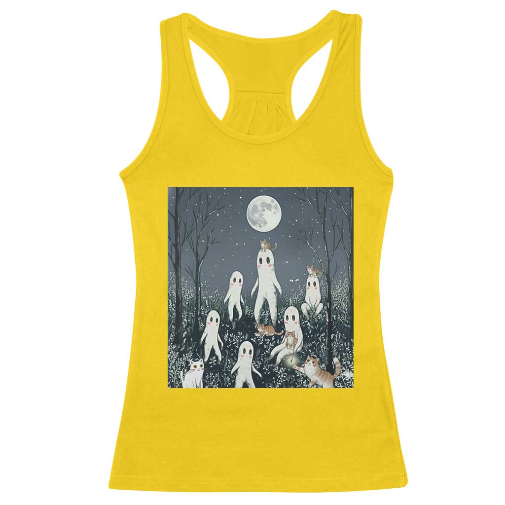 Fresno Nightkittens Nightcrawler Racerback Tank Top Funny Horror Cat Cryptid Lover Gift - Wonder Print Shop
