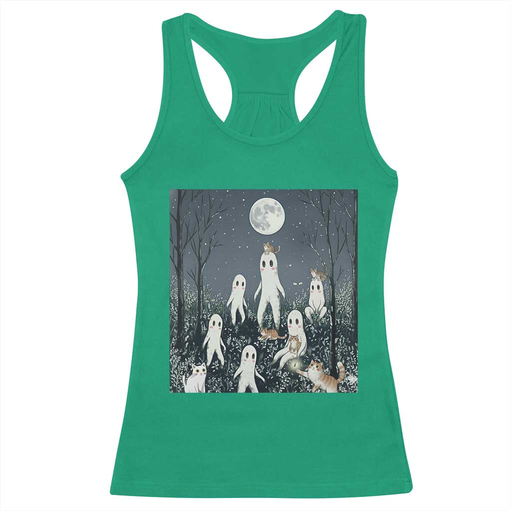 Fresno Nightkittens Nightcrawler Racerback Tank Top Funny Horror Cat Cryptid Lover Gift - Wonder Print Shop