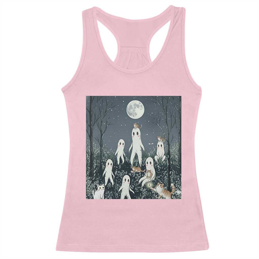 Fresno Nightkittens Nightcrawler Racerback Tank Top Funny Horror Cat Cryptid Lover Gift - Wonder Print Shop