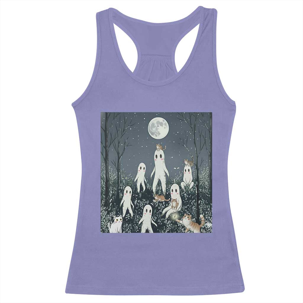 Fresno Nightkittens Nightcrawler Racerback Tank Top Funny Horror Cat Cryptid Lover Gift - Wonder Print Shop