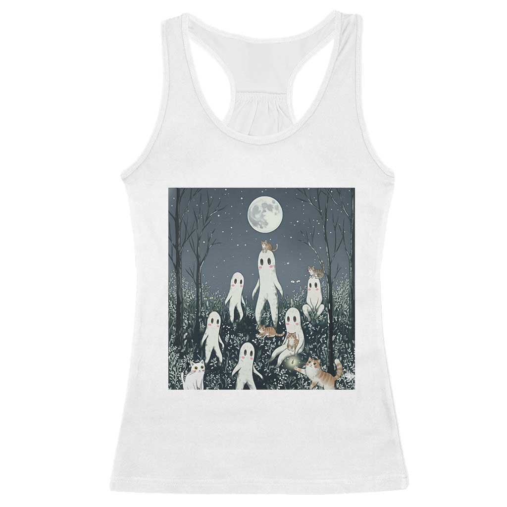 Fresno Nightkittens Nightcrawler Racerback Tank Top Funny Horror Cat Cryptid Lover Gift - Wonder Print Shop