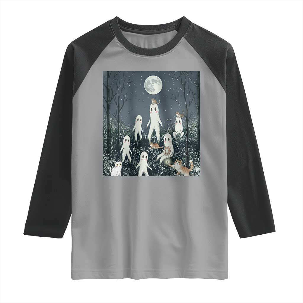 Fresno Nightkittens Nightcrawler Raglan Shirt Funny Horror Cat Cryptid Lover Gift - Wonder Print Shop