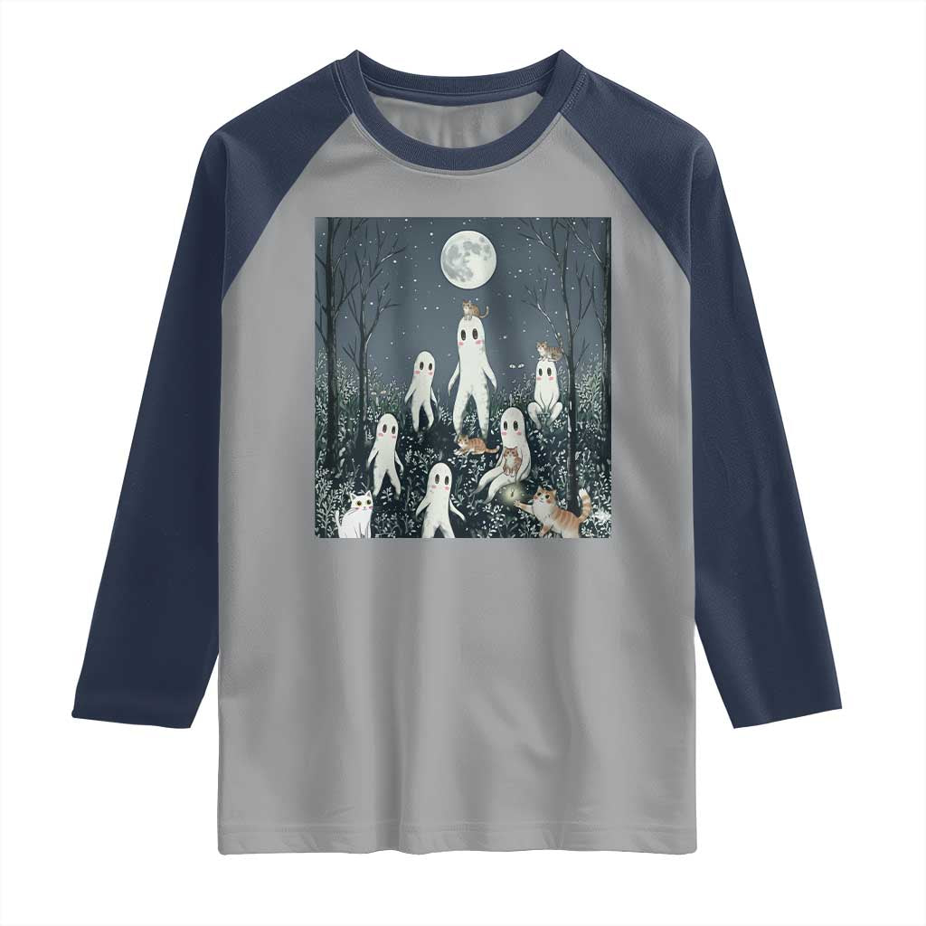 Fresno Nightkittens Nightcrawler Raglan Shirt Funny Horror Cat Cryptid Lover Gift - Wonder Print Shop