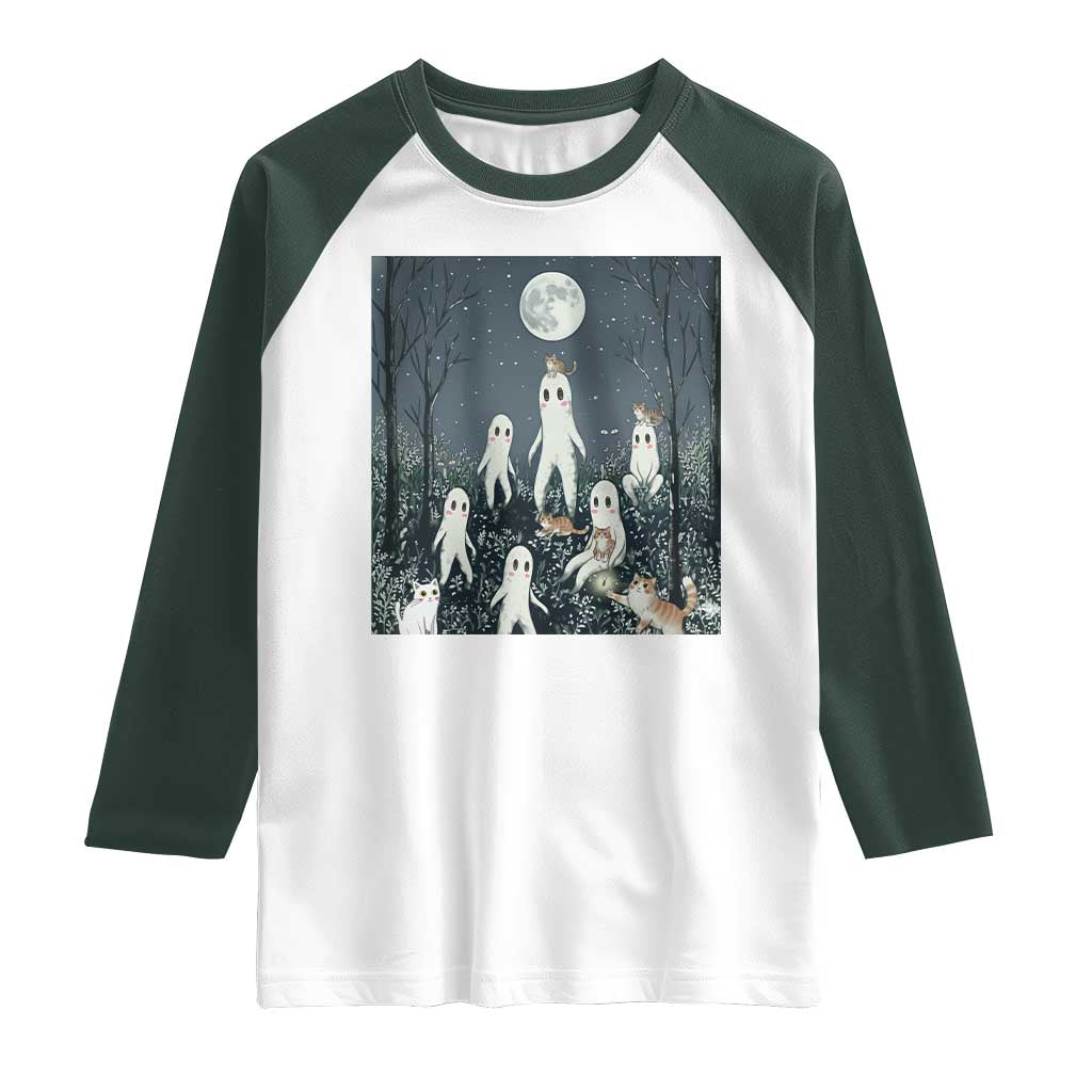 Fresno Nightkittens Nightcrawler Raglan Shirt Funny Horror Cat Cryptid Lover Gift - Wonder Print Shop
