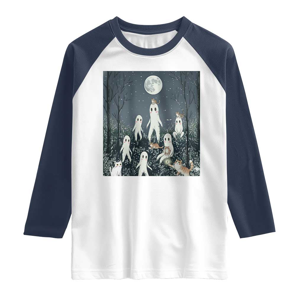 Fresno Nightkittens Nightcrawler Raglan Shirt Funny Horror Cat Cryptid Lover Gift - Wonder Print Shop