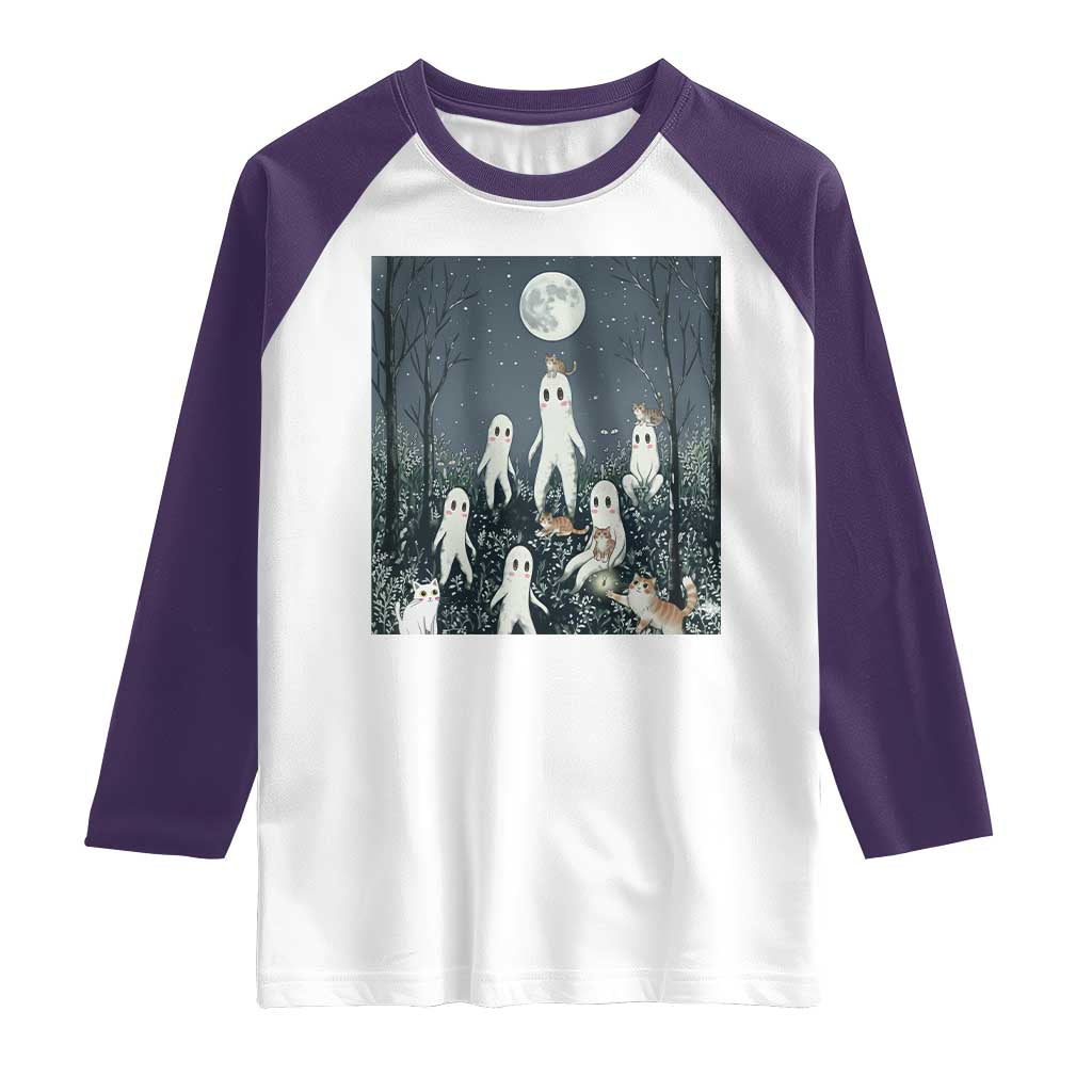 Fresno Nightkittens Nightcrawler Raglan Shirt Funny Horror Cat Cryptid Lover Gift - Wonder Print Shop