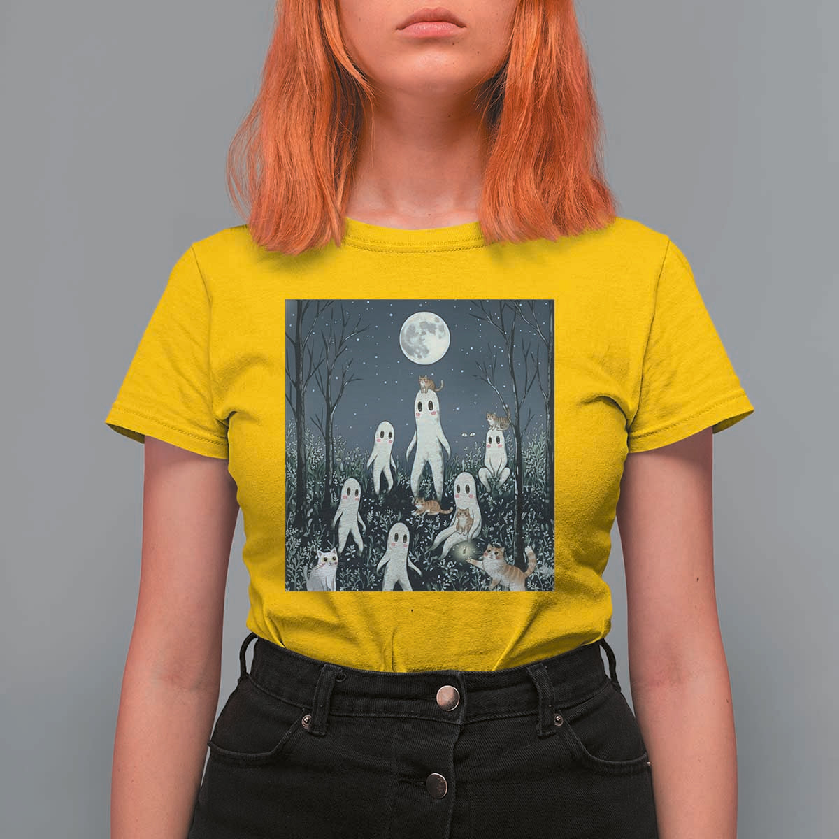 Fresno Nightkittens Nightcrawler T Shirt For Women Funny Horror Cat Cryptid Lover Gift - Wonder Print Shop