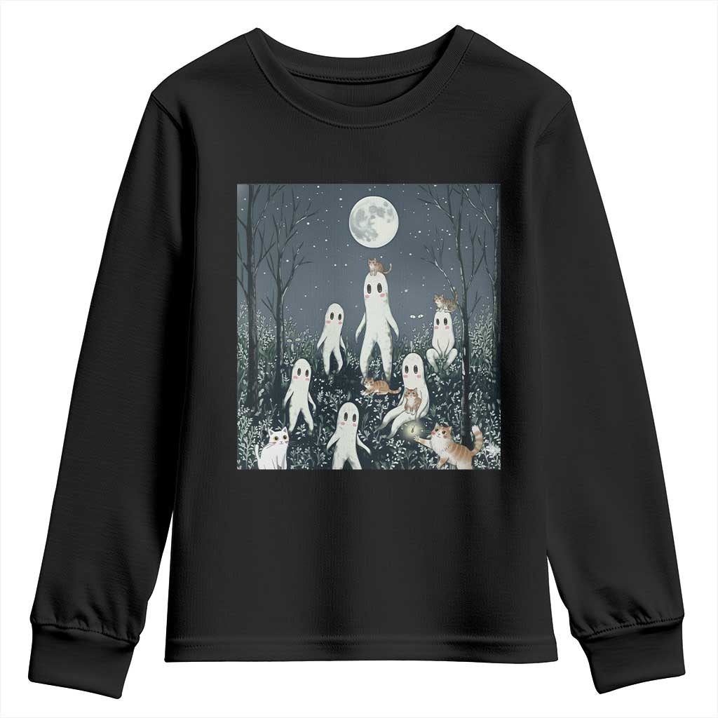 Fresno Nightkittens Nightcrawler Youth Sweatshirt Funny Horror Cat Cryptid Lover Gift - Wonder Print Shop