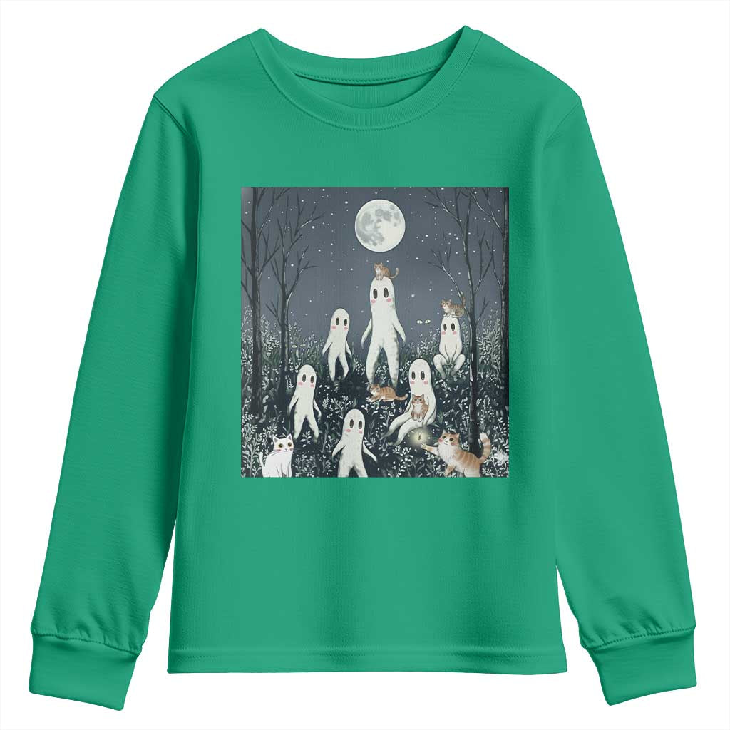 Fresno Nightkittens Nightcrawler Youth Sweatshirt Funny Horror Cat Cryptid Lover Gift - Wonder Print Shop