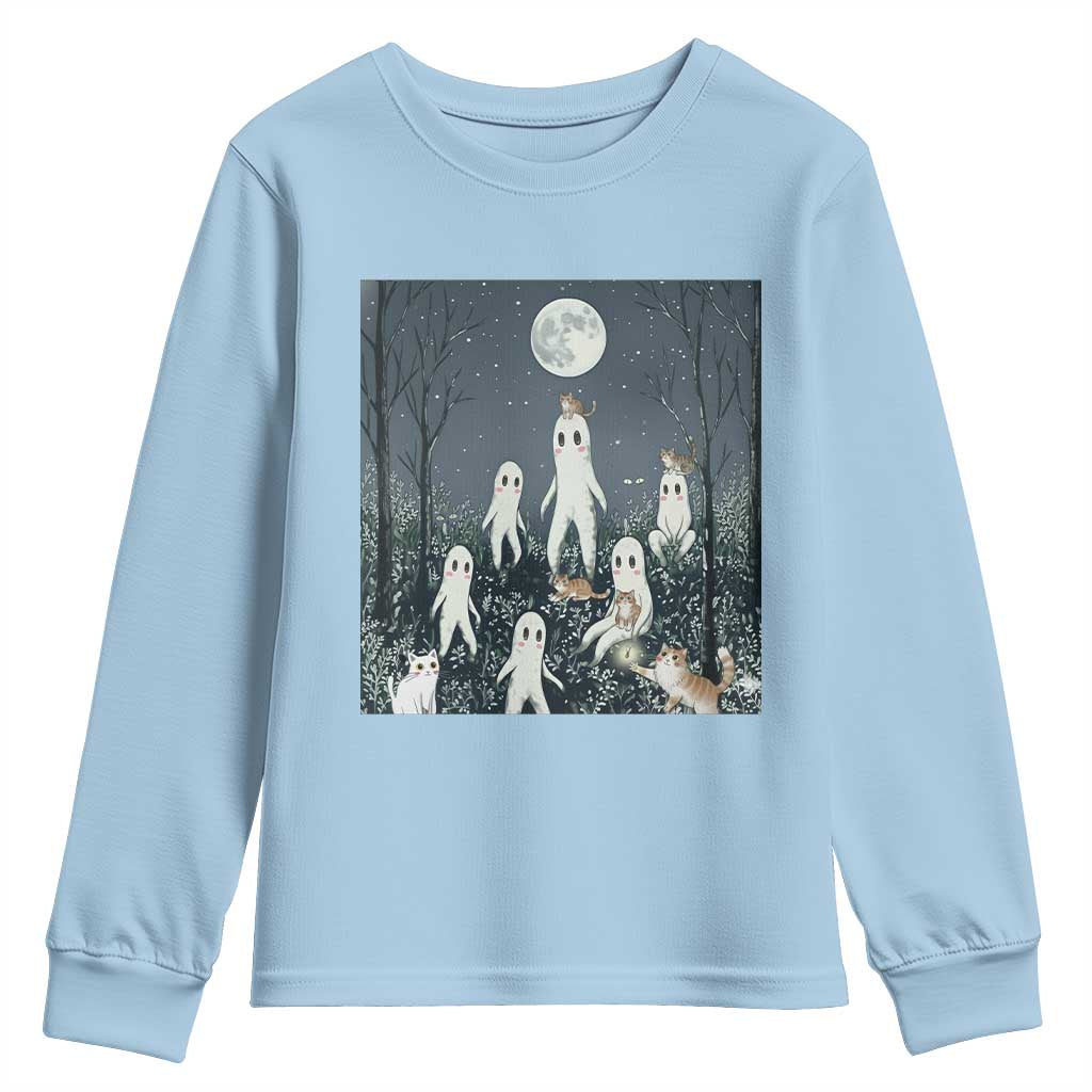 Fresno Nightkittens Nightcrawler Youth Sweatshirt Funny Horror Cat Cryptid Lover Gift - Wonder Print Shop