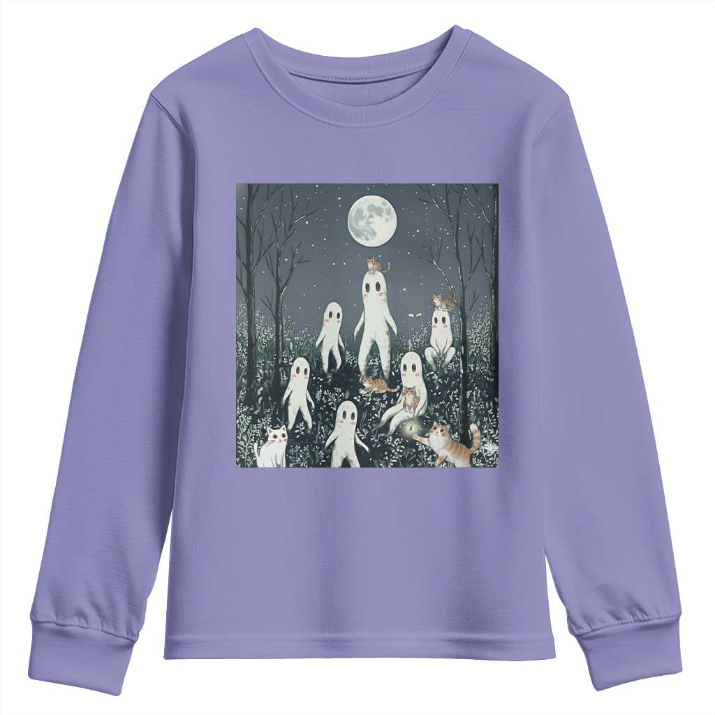 Fresno Nightkittens Nightcrawler Youth Sweatshirt Funny Horror Cat Cryptid Lover Gift - Wonder Print Shop