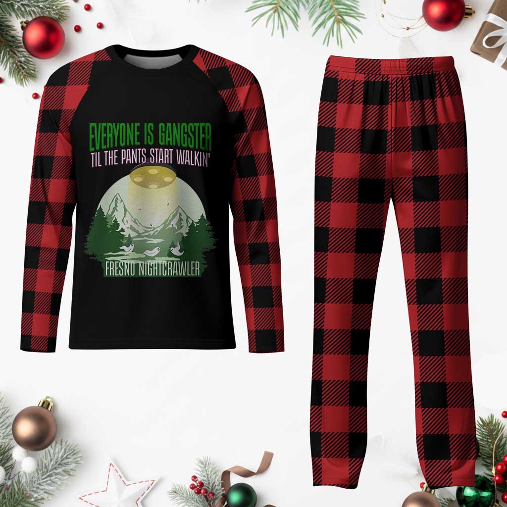 Fresno Nightcrawler Plaid Pajama Set Everyone Is Gangster Til The Pants Start Walkin - Wonder Print Shop