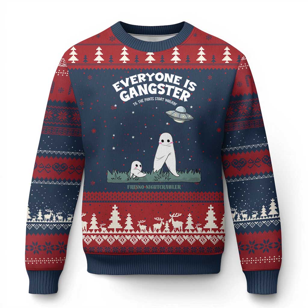 Gangster Til The Pants Start Walkin Nightcrawler Ugly Christmas Sweater Funny Cryptid Hunter - Wonder Print Shop