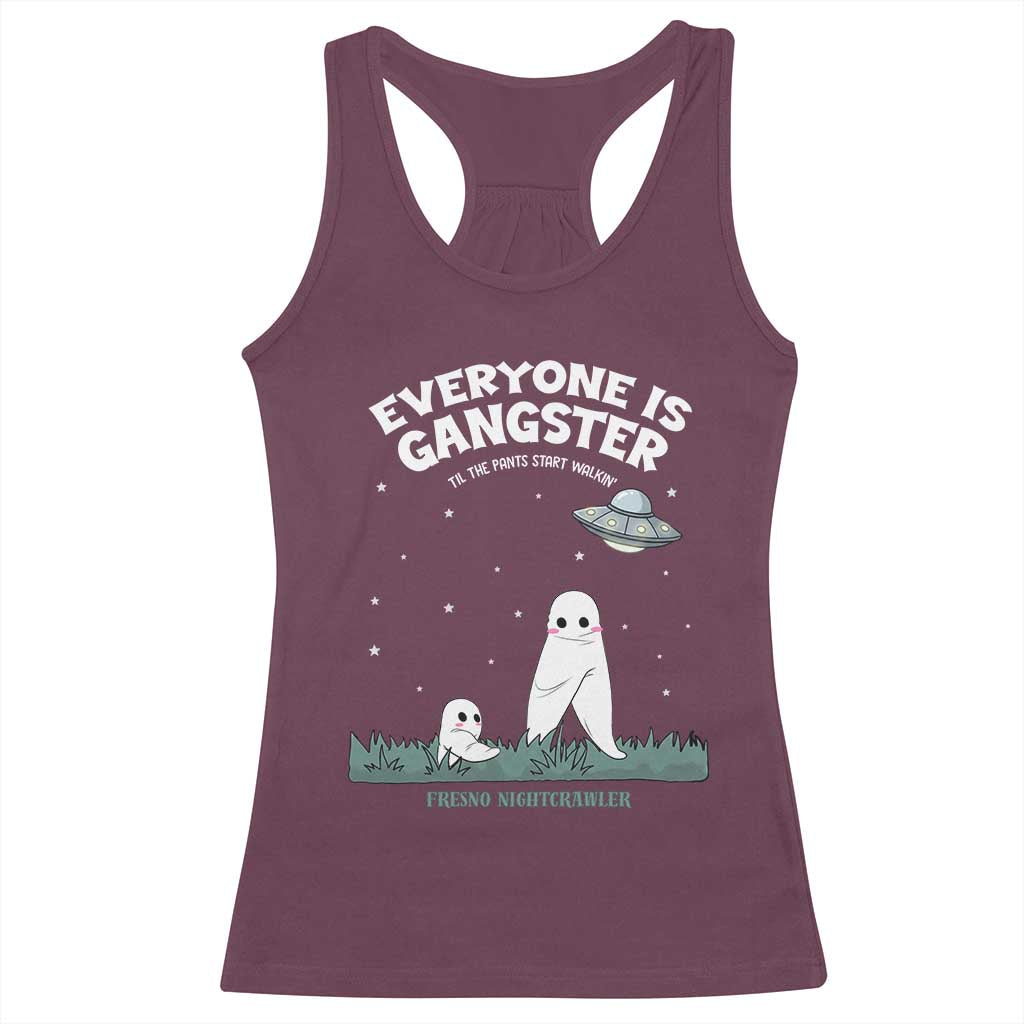 Gangster Til The Pants Start Walkin Nightcrawler Racerback Tank Top Funny Cryptid Hunter - Wonder Print Shop