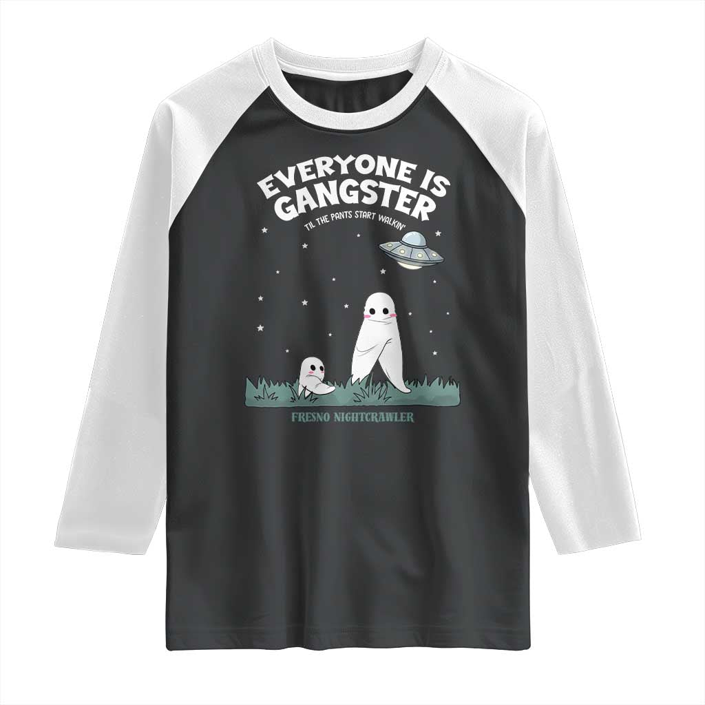 Gangster Til The Pants Start Walkin Nightcrawler Raglan Shirt Funny Cryptid Hunter - Wonder Print Shop