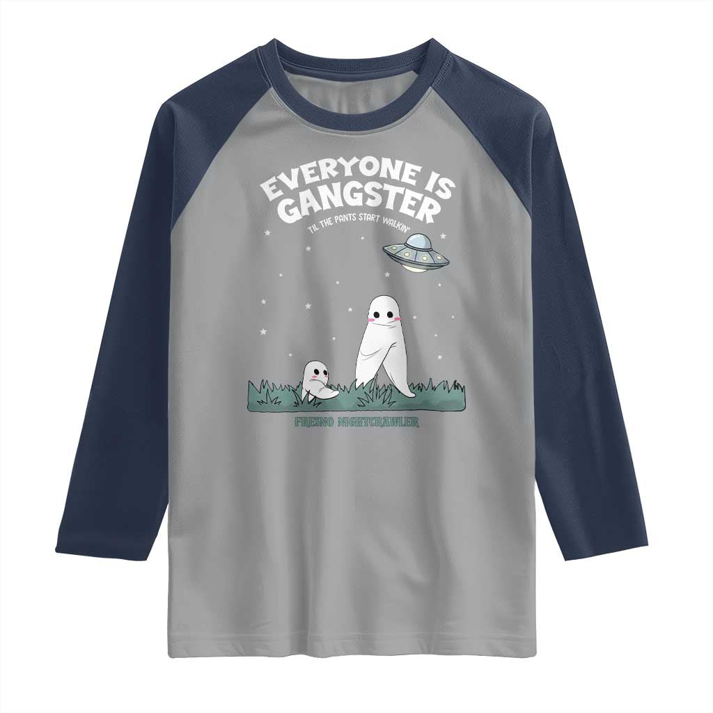 Gangster Til The Pants Start Walkin Nightcrawler Raglan Shirt Funny Cryptid Hunter - Wonder Print Shop