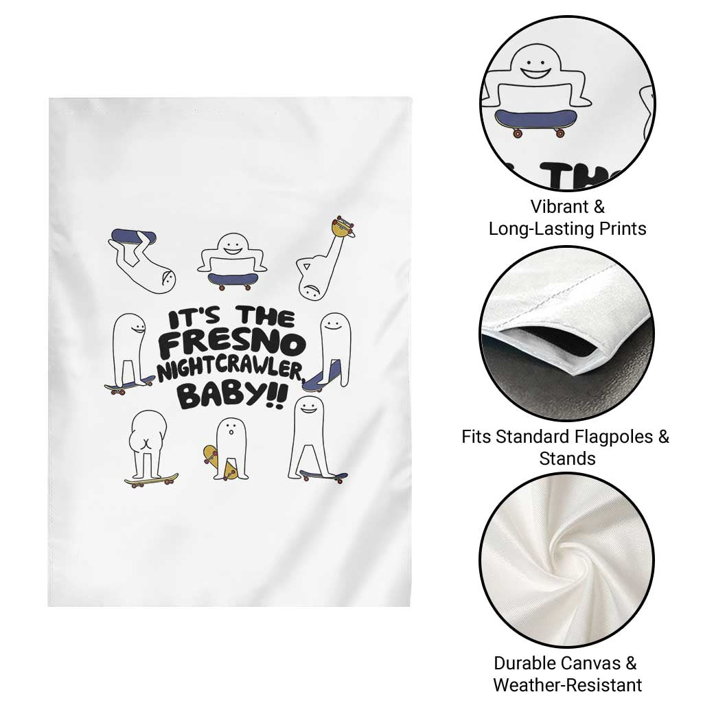 Its The Fresno Nightcrawler Baby Garden Flag Funny Cryptid Skate Style Gift - Wonder Print Shop