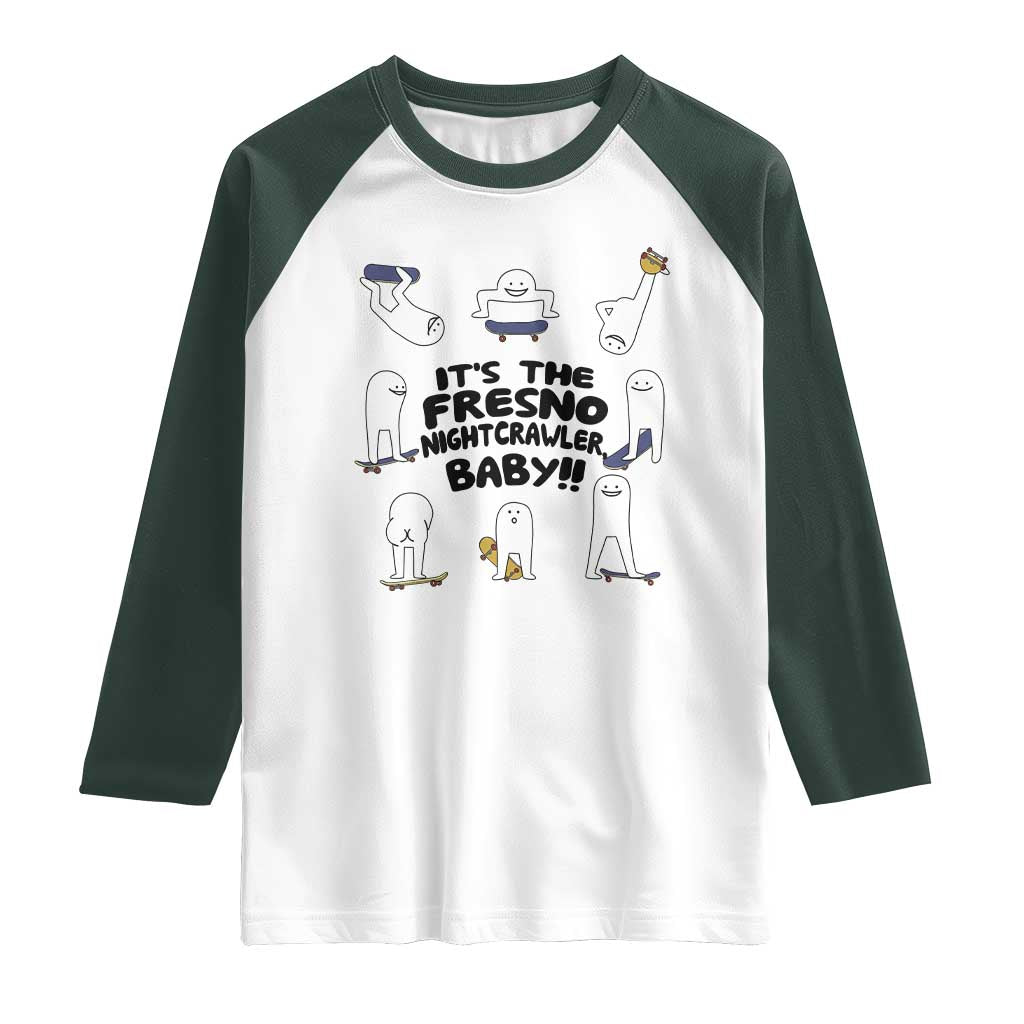 Its The Fresno Nightcrawler Baby Raglan Shirt Funny Cryptid Skate Style Gift - Wonder Print Shop