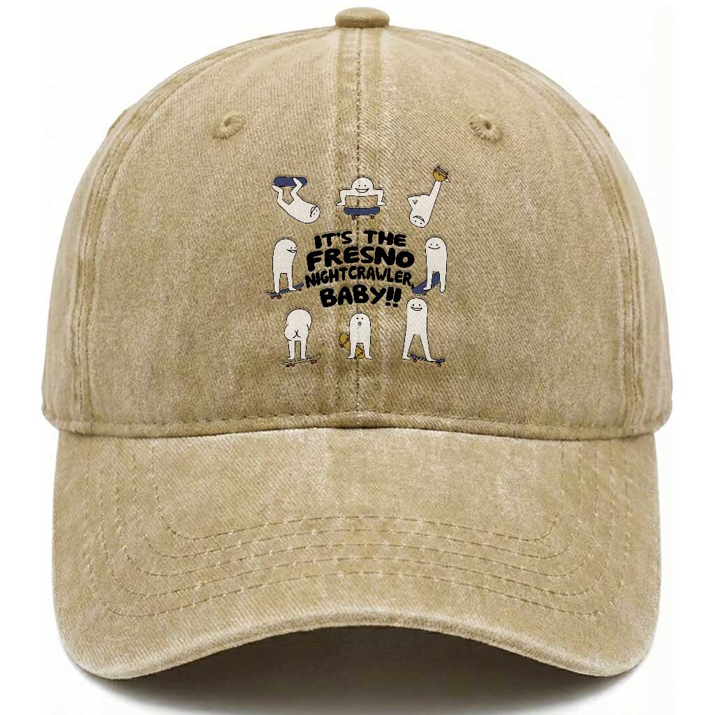 Its The Fresno Nightcrawler Baby Washed Cotton Baseball Cap Funny Cryptid Skate Style Gift