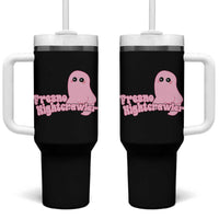 Pink Fresno Nightcrawler Tumbler With Handle Cryptidcore Aesthetic Gift For Girl - Wonder Print Shop