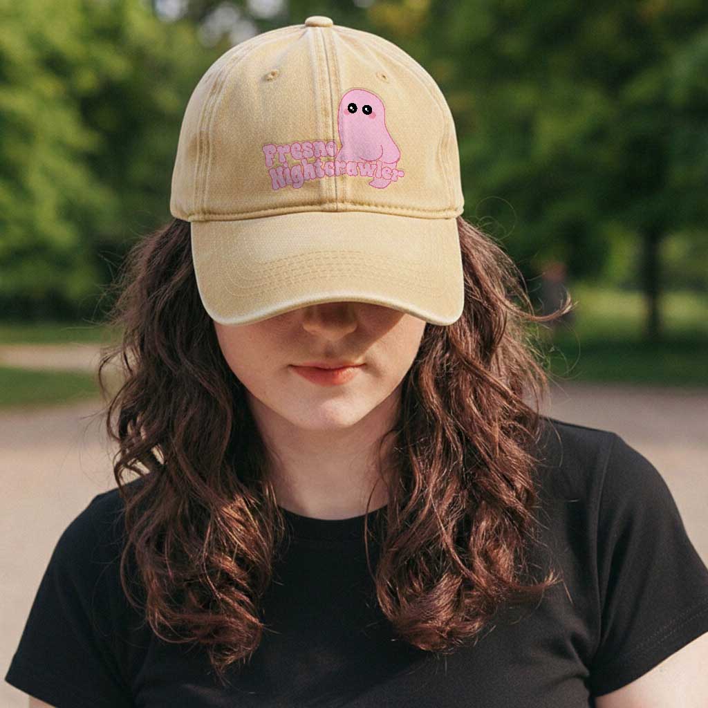 Pink Fresno Nightcrawler Washed Cotton Baseball Cap Cryptidcore Aesthetic Gift For Girl