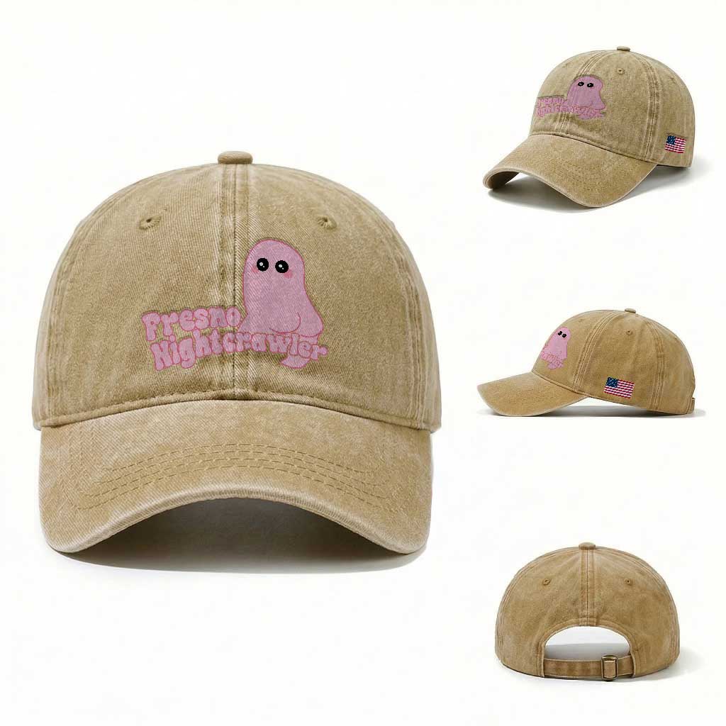 Pink Fresno Nightcrawler Washed Cotton Baseball Cap Cryptidcore Aesthetic Gift For Girl