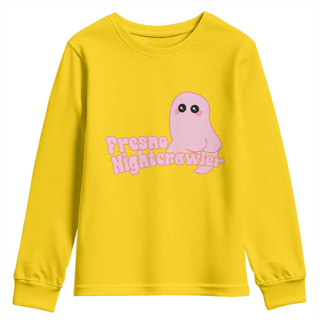 Pink Fresno Nightcrawler Youth Sweatshirt Cryptidcore Aesthetic Gift For Girl - Wonder Print Shop