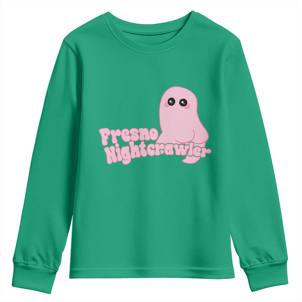 Pink Fresno Nightcrawler Youth Sweatshirt Cryptidcore Aesthetic Gift For Girl - Wonder Print Shop