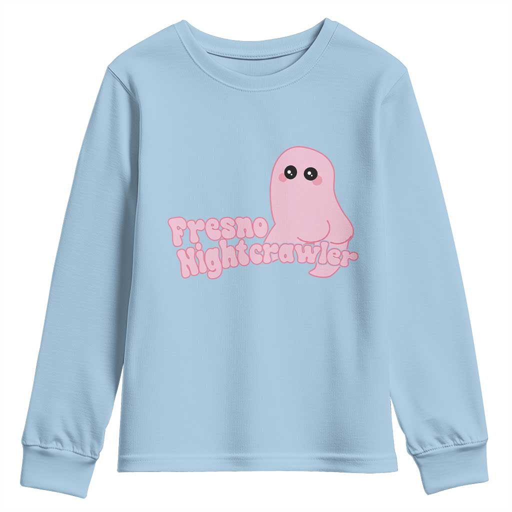 Pink Fresno Nightcrawler Youth Sweatshirt Cryptidcore Aesthetic Gift For Girl - Wonder Print Shop
