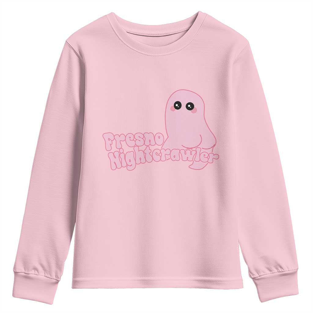Pink Fresno Nightcrawler Youth Sweatshirt Cryptidcore Aesthetic Gift For Girl - Wonder Print Shop