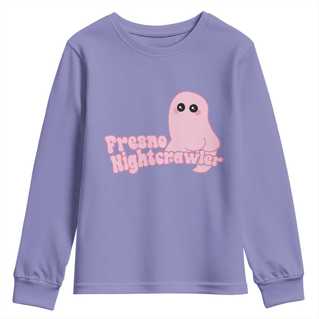 Pink Fresno Nightcrawler Youth Sweatshirt Cryptidcore Aesthetic Gift For Girl - Wonder Print Shop