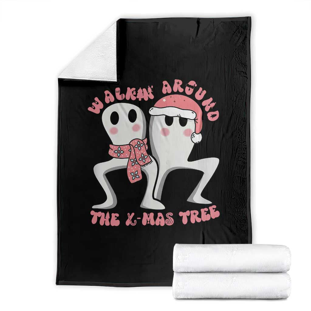 Walkin Around The Xmas Tree Throw Blanket Fresno Nightcrawler Cryptid Christmas Gift - Wonder Print Shop