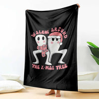 Walkin Around The Xmas Tree Throw Blanket Fresno Nightcrawler Cryptid Christmas Gift - Wonder Print Shop