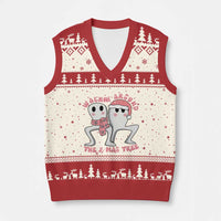 Walkin Around The Xmas Tree V-Neck Knit Sweater Vest Fresno Nightcrawler Cryptid Xmas Gift - Wonder Print Shop