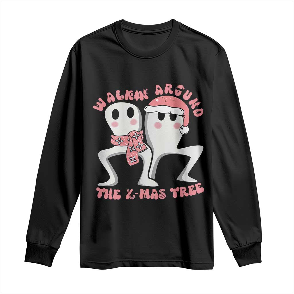 Walkin Around The Xmas Tree Long Sleeve Shirt Fresno Nightcrawler Cryptid Christmas Gift - Wonder Print Shop