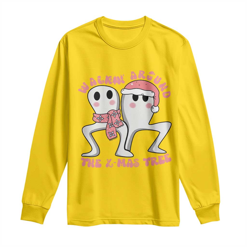 Walkin Around The Xmas Tree Long Sleeve Shirt Fresno Nightcrawler Cryptid Christmas Gift - Wonder Print Shop