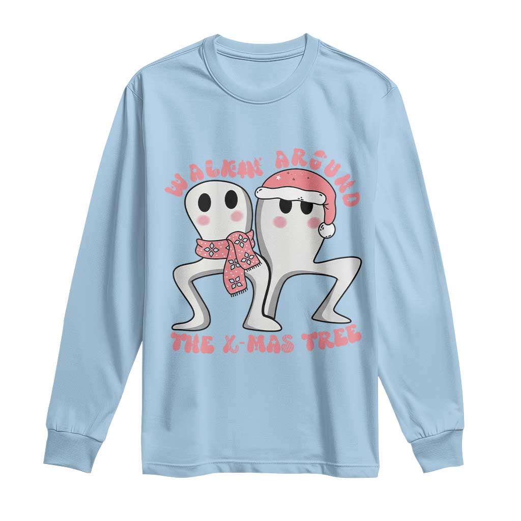 Walkin Around The Xmas Tree Long Sleeve Shirt Fresno Nightcrawler Cryptid Christmas Gift - Wonder Print Shop
