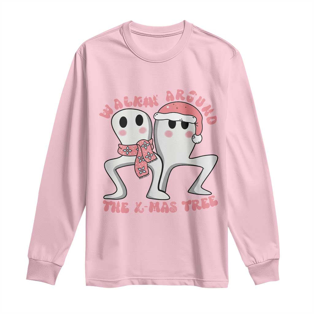 Walkin Around The Xmas Tree Long Sleeve Shirt Fresno Nightcrawler Cryptid Christmas Gift - Wonder Print Shop