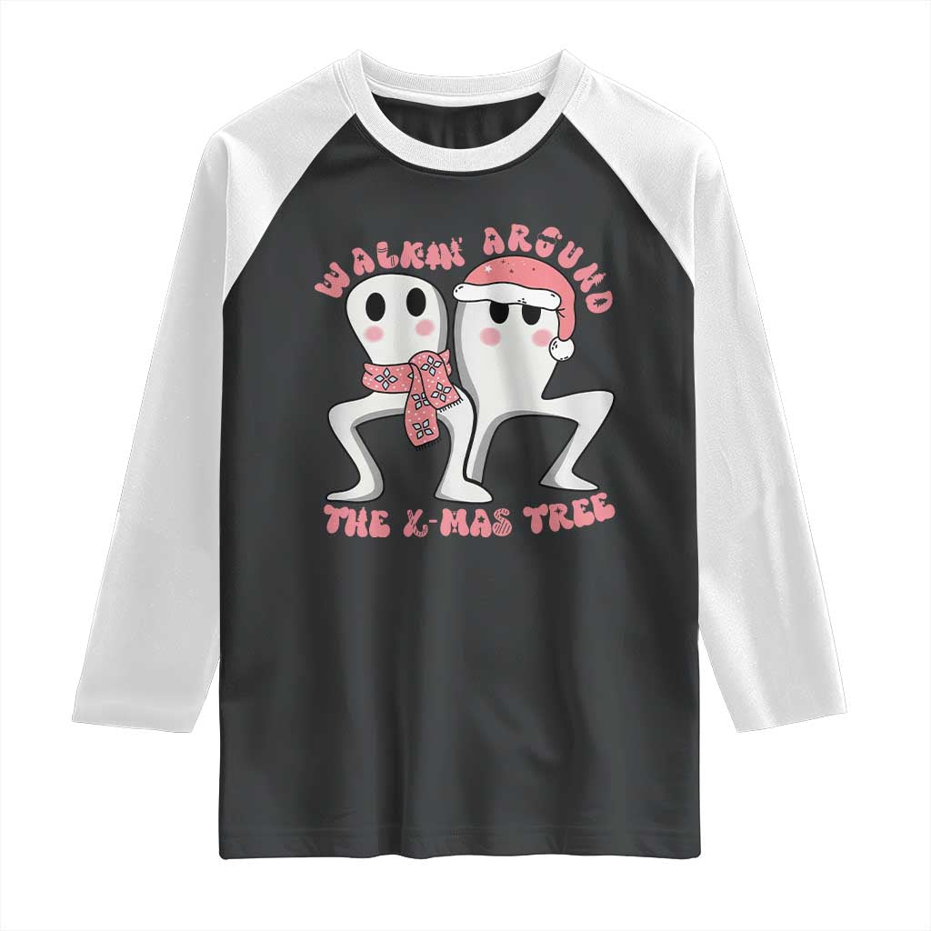 Walkin Around The Xmas Tree Raglan Shirt Fresno Nightcrawler Cryptid Christmas Gift - Wonder Print Shop