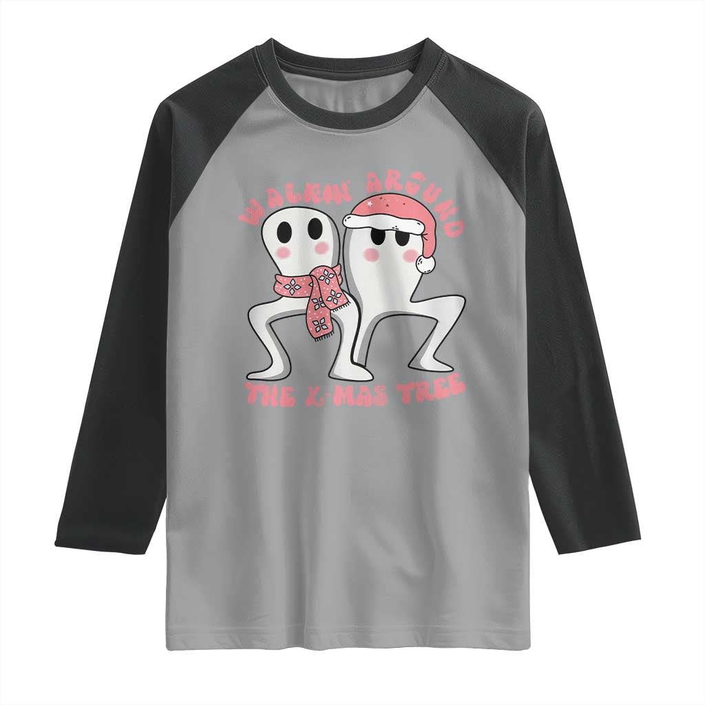 Walkin Around The Xmas Tree Raglan Shirt Fresno Nightcrawler Cryptid Christmas Gift - Wonder Print Shop