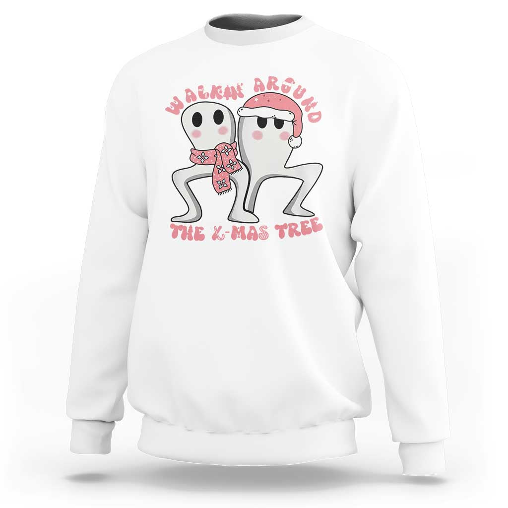 Walkin Around The Xmas Tree Sweatshirt Fresno Nightcrawler Cryptid Christmas Gift - Wonder Print Shop