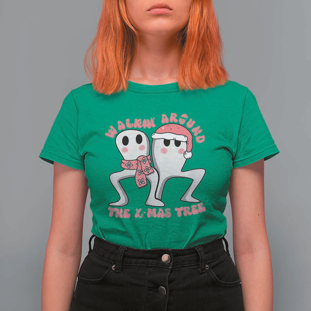Walkin Around The Xmas Tree T Shirt For Women Fresno Nightcrawler Cryptid Christmas Gift - Wonder Print Shop
