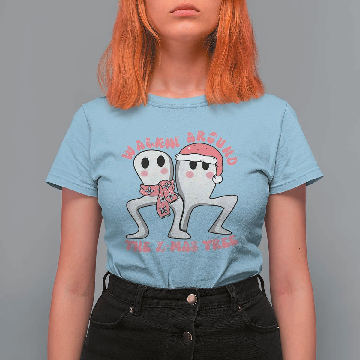 Walkin Around The Xmas Tree T Shirt For Women Fresno Nightcrawler Cryptid Christmas Gift - Wonder Print Shop