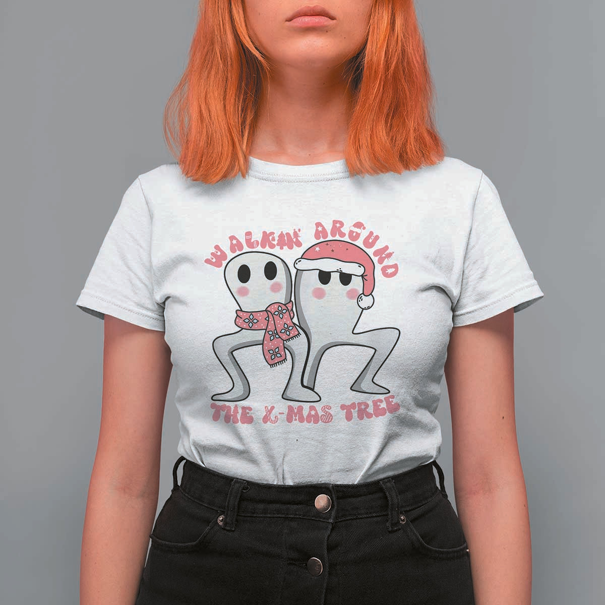 Walkin Around The Xmas Tree T Shirt For Women Fresno Nightcrawler Cryptid Christmas Gift - Wonder Print Shop