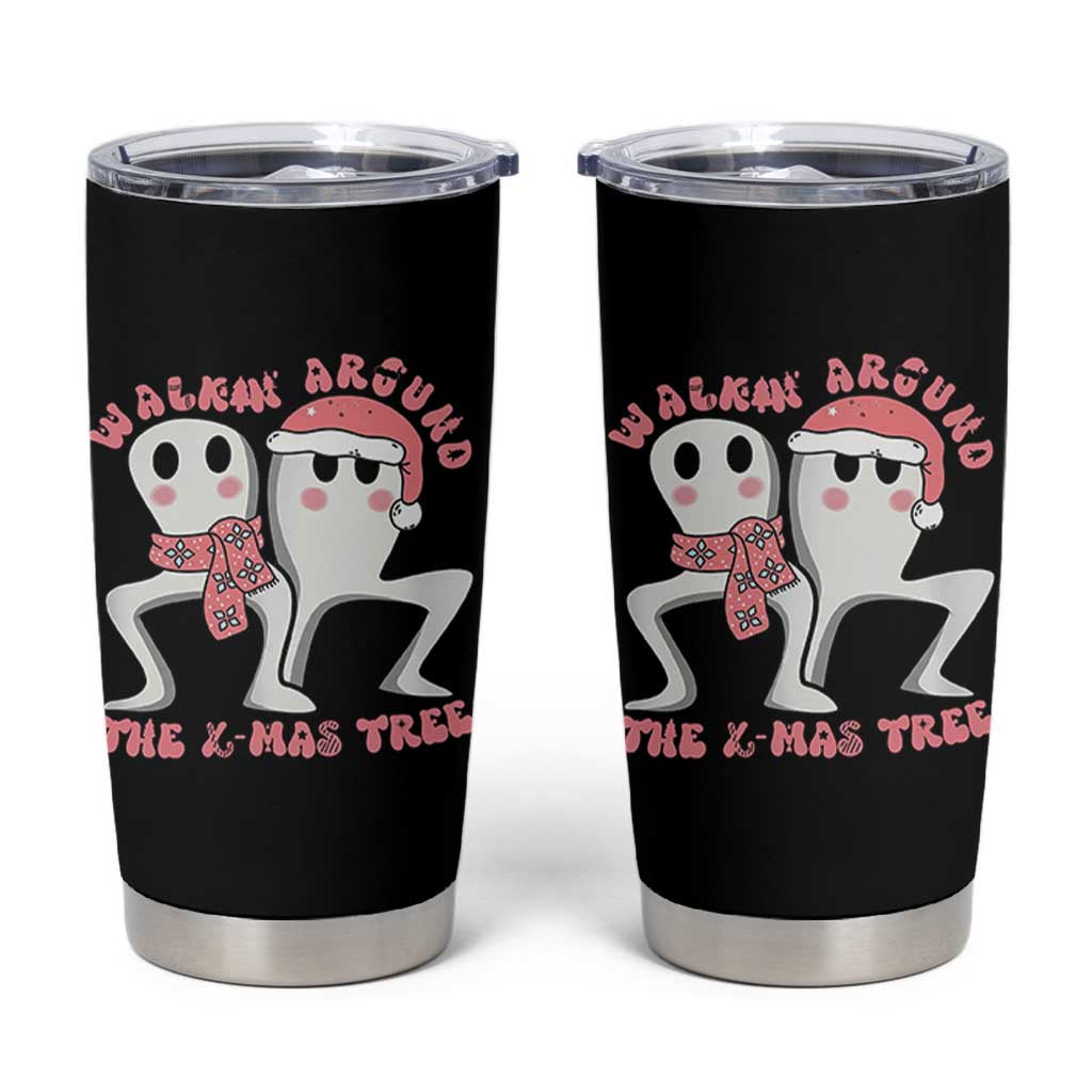 Walkin Around The Xmas Tree Tumbler Cup Fresno Nightcrawler Cryptid Christmas Gift - Wonder Print Shop