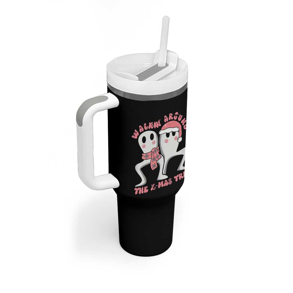 Walkin Around The Xmas Tree Tumbler With Handle Fresno Nightcrawler Cryptid Christmas Gift - Wonder Print Shop