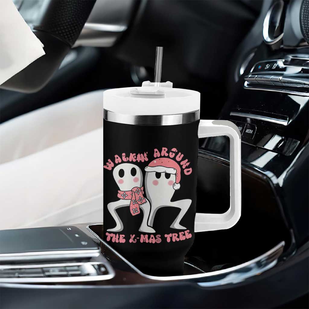 Walkin Around The Xmas Tree Tumbler With Handle Fresno Nightcrawler Cryptid Christmas Gift - Wonder Print Shop