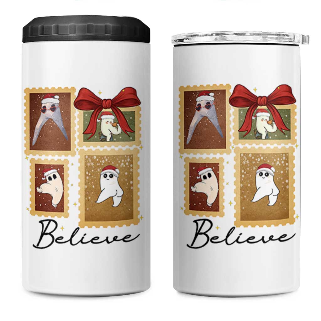 Fresno Nightcrawler Cryptid Christmas Believe Gift 4 in 1 Can Cooler Tumbler - Wonder Print Shop