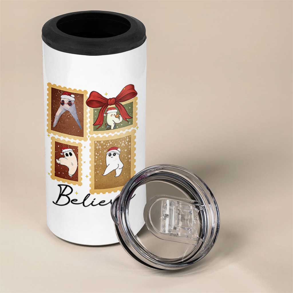 Fresno Nightcrawler Cryptid Christmas Believe Gift 4 in 1 Can Cooler Tumbler - Wonder Print Shop
