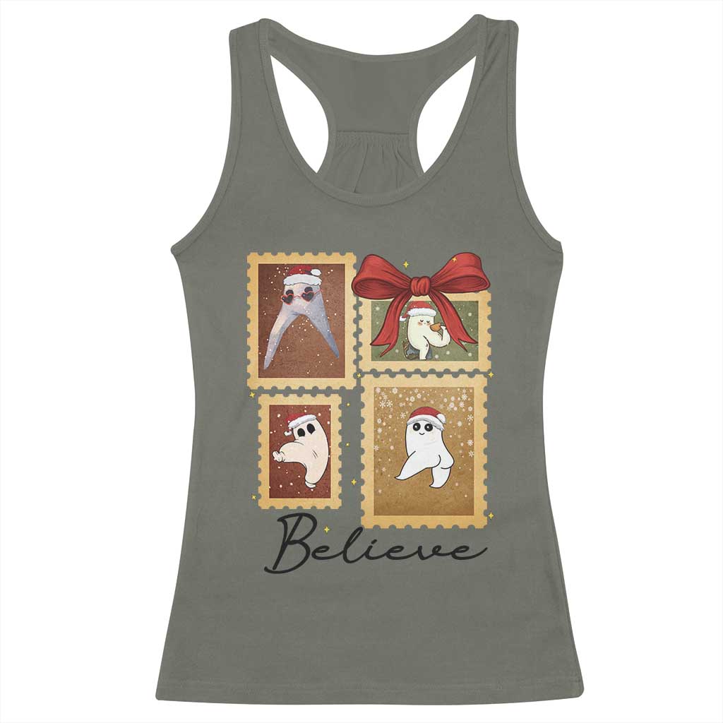 Fresno Nightcrawler Cryptid Christmas Believe Gift Racerback Tank Top - Wonder Print Shop